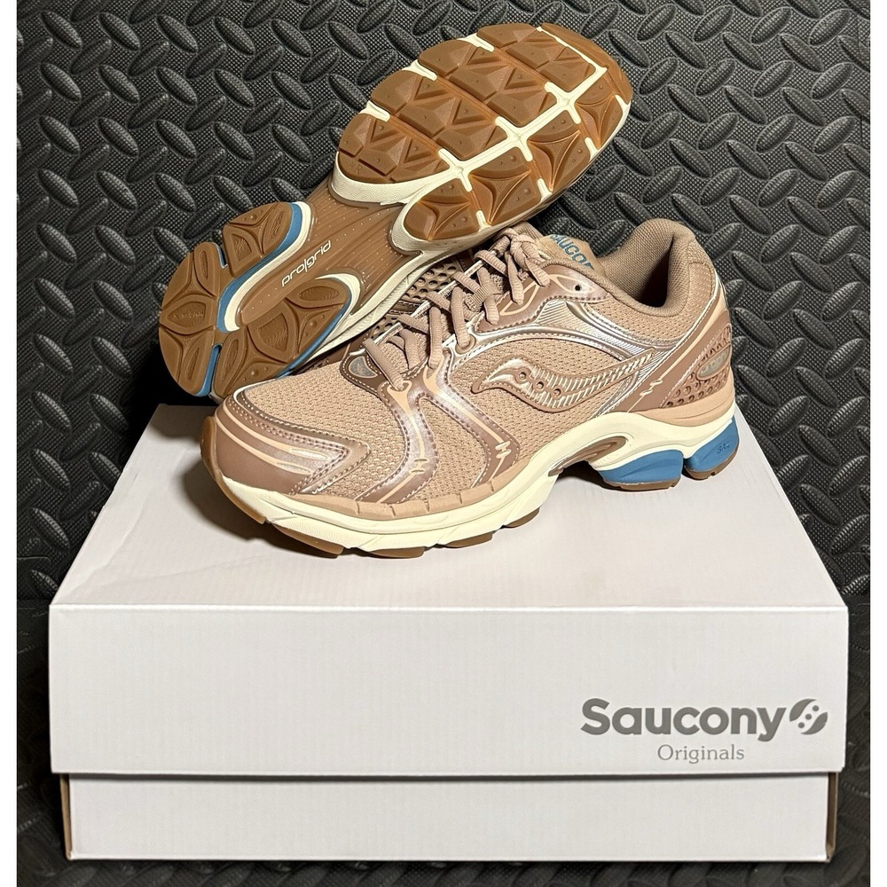 Saucony ProGrid Triumph 4 CS Tan Royal Blue S70805-3 Mens Size 9 NEW